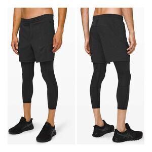NWT Lululemon Men’s Active Expert Short Tight 6” Workout Gym Zip Pockets Medium